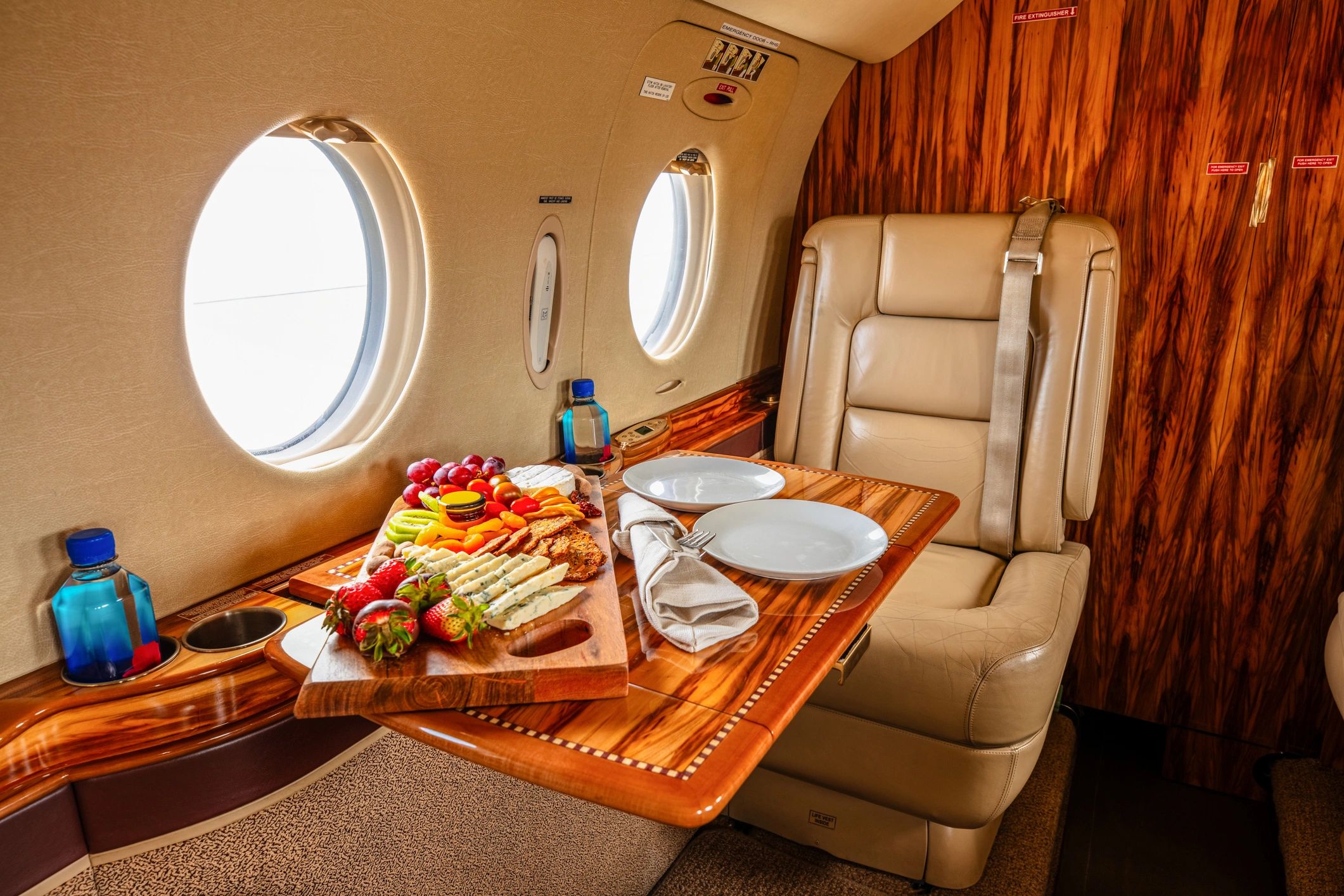 Private jet interior prepared for an ultra luxury journey